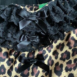 strapless black Lacey leopard rockabilly 50s pin up dress M NWT